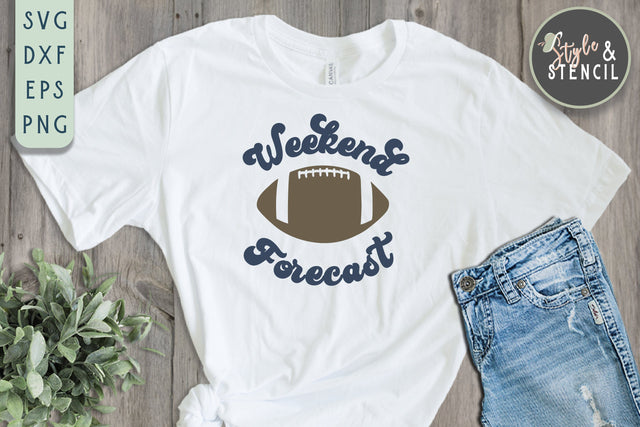 Weekend Forecast Game Day Retro SVG SVG Style and Stencil 