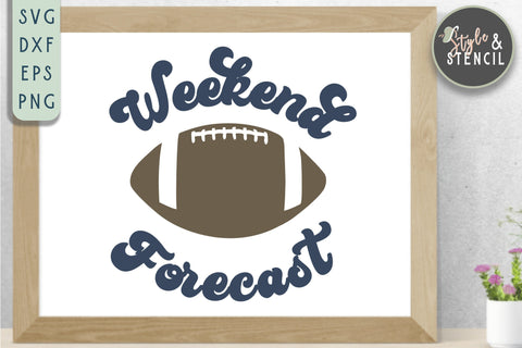 Weekend Forecast Game Day Retro SVG SVG Style and Stencil 
