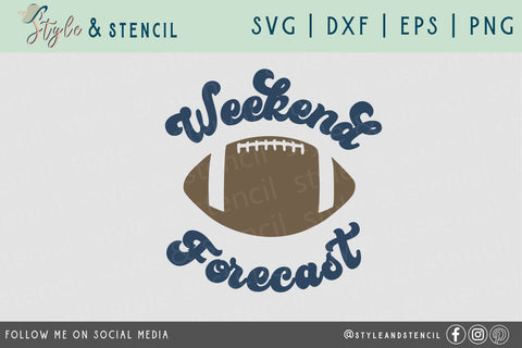 Weekend Forecast Game Day Retro SVG SVG Style and Stencil 