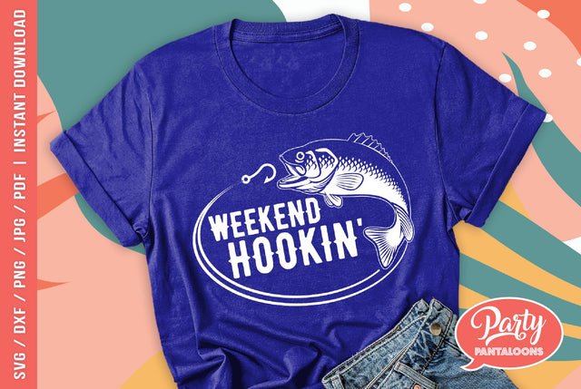 WEEKEND HOOKIN | funny fishing svg, fisherman SVG SVG Partypantaloons 