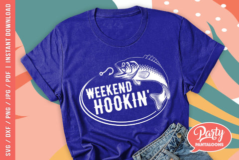 WEEKEND HOOKIN | funny fishing svg, fisherman SVG SVG Partypantaloons 