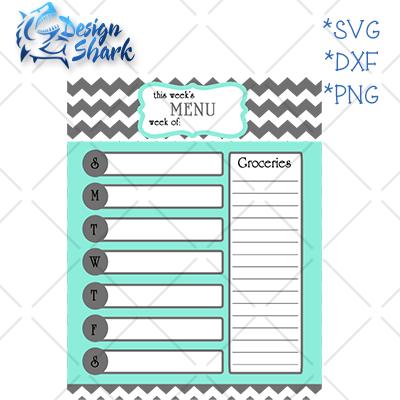 Weekly Menu SVG Design Shark 