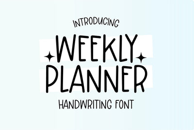 Weekly Planner Handwriting Font Font Blush Font Co. 