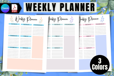 Weekly Planner Printable, Goal Planner Digital Pattern FloridPrintables 