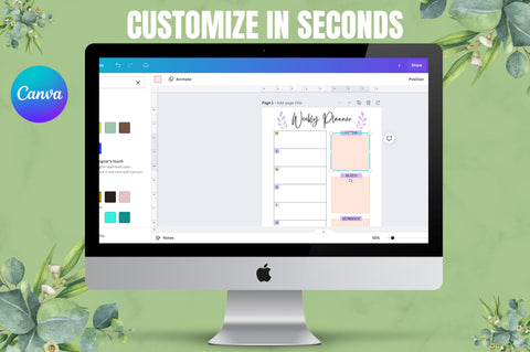 Weekly Planner Printable, Weekly Goal Planner Digital Pattern FloridPrintables 
