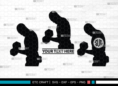 Weight Lifting Man Monogram, Weight Lifting Man Silhouette, Weight Lifting Man SVG, Weight Lifting Svg, Bodybuilder Svg, SB00416 SVG ETC Craft 