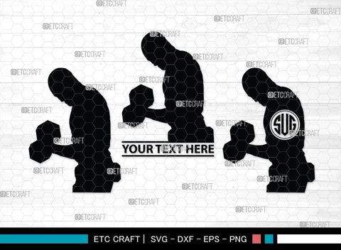 Weight Lifting Man Monogram, Weight Lifting Man Silhouette, Weight Lifting Man SVG, Weight Lifting Svg, Bodybuilder Svg, SB00416 SVG ETC Craft 