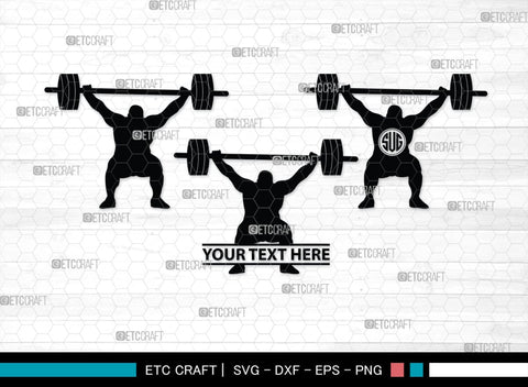 Weight Lifting Man Monogram, Weight Lifting Man Silhouette, Weight Lifting Man SVG, Weight Lifting Svg, Bodybuilder Svg, SB00416 SVG ETC Craft 