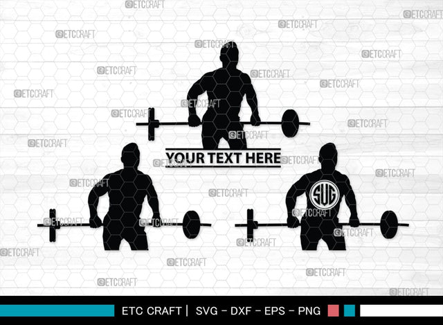 Weight Lifting Man Monogram, Weight Lifting Man Silhouette, Weight Lifting Man SVG, Weight Lifting Svg, Bodybuilder Svg, SB00416 SVG ETC Craft 