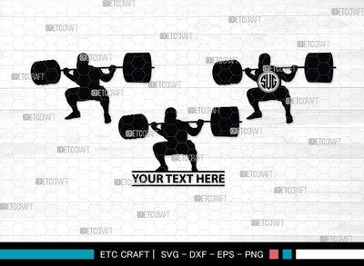 Weight Lifting Man Monogram, Weight Lifting Man Silhouette, Weight Lifting Man SVG, Weight Lifting Svg, Bodybuilder Svg, SB00416 SVG ETC Craft 