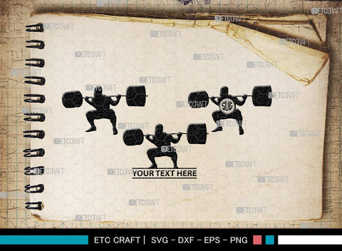 Weight Lifting Man Monogram, Weight Lifting Man Silhouette, Weight Lifting Man SVG, Weight Lifting Svg, Bodybuilder Svg, SB00416 SVG ETC Craft 