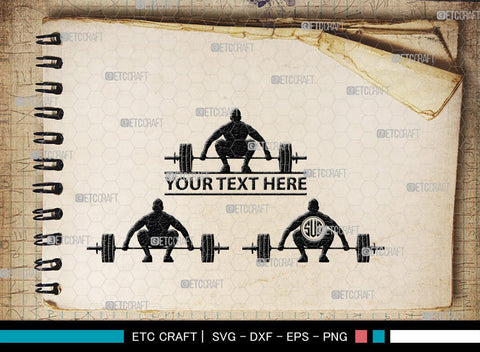 Weight Lifting Man Monogram, Weight Lifting Man Silhouette, Weight Lifting Man SVG, Weight Lifting Svg, Bodybuilder Svg, SB00416 SVG ETC Craft 