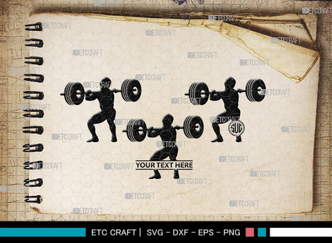 Weight Lifting Man Monogram, Weight Lifting Man Silhouette, Weight Lifting Man SVG, Weight Lifting Svg, Bodybuilder Svg, SB00416 SVG ETC Craft 