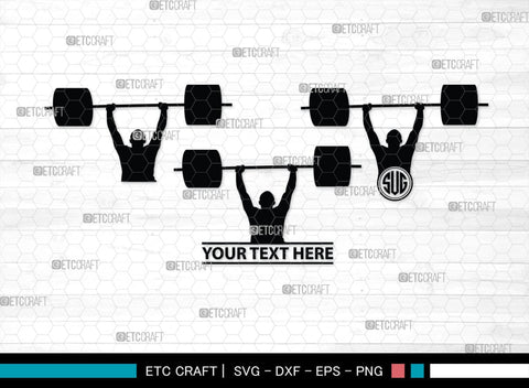 Weight Lifting Man Monogram, Weight Lifting Man Silhouette, Weight Lifting Man SVG, Weight Lifting Svg, Bodybuilder Svg, SB00416 SVG ETC Craft 