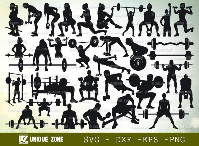 Weight Lifting SVG Bundle | Weight Plate Svg | Lifting Svg | Gym Life Svg | Workout Svg | Fitness Svg SVG Unique Zone 