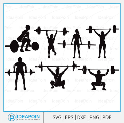 Weight Lifting SVG, Weight Lifting SVG Bundle, Weight Lifting Women SVG, Gym Silhouette, Weight Lifting Vector, Powerlifting Svg, Female SVG Dinvect 