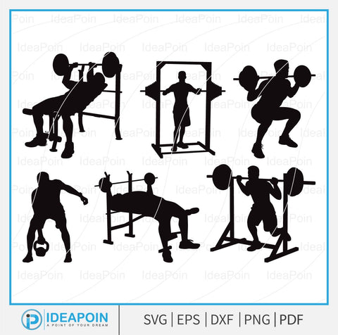 Weight Lifting SVG, Weight Lifting SVG Bundle, Weight Lifting Women SVG, Gym Silhouette, Weight Lifting Vector, Powerlifting Svg, Female SVG Dinvect 