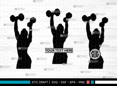 Weight Lifting Women Monogram, Weight Lifting Women Silhouette, Weight Lifting Women SVG, Weight Lifting Svg, Bodybuilder Svg, SB00417 SVG ETC Craft 