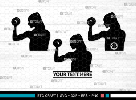 Weight Lifting Women Monogram, Weight Lifting Women Silhouette, Weight Lifting Women SVG, Weight Lifting Svg, Bodybuilder Svg, SB00417 SVG ETC Craft 