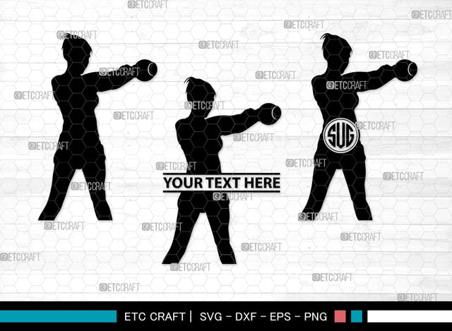 Weight Lifting Women Monogram, Weight Lifting Women Silhouette, Weight Lifting Women SVG, Weight Lifting Svg, Bodybuilder Svg, SB00417 SVG ETC Craft 