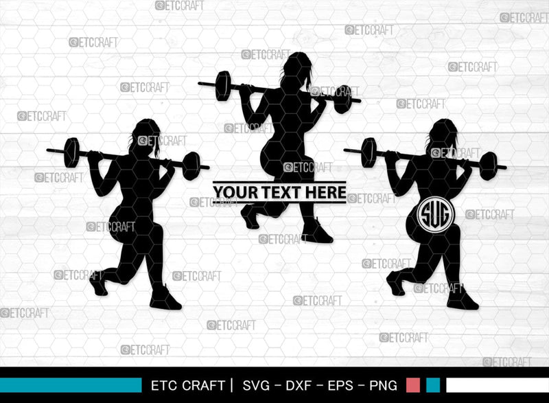 Weight Lifting Women Monogram, Weight Lifting Women Silhouette, Weight Lifting Women SVG, Weight Lifting Svg, Bodybuilder Svg, SB00417 SVG ETC Craft 