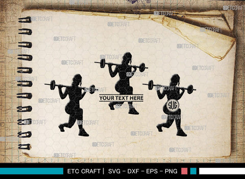 Weight Lifting Women Monogram, Weight Lifting Women Silhouette, Weight Lifting Women SVG, Weight Lifting Svg, Bodybuilder Svg, SB00417 SVG ETC Craft 