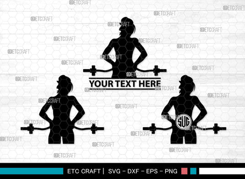 Weight Lifting Women Monogram, Weight Lifting Women Silhouette, Weight Lifting Women SVG, Weight Lifting Svg, Bodybuilder Svg, SB00417 SVG ETC Craft 