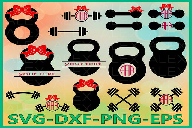 Weights Monogram svg, Barbell, Crossfit SVG AlexSVGStudio 