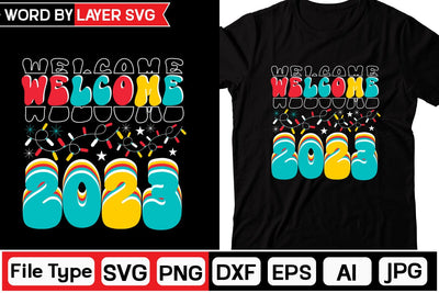 Welcome 2023 Retro SVG Design Cut File SVGs,Quotes and Sayings,Food & Drink,On Sale, Print & Cut SVG DesignPlante 503 
