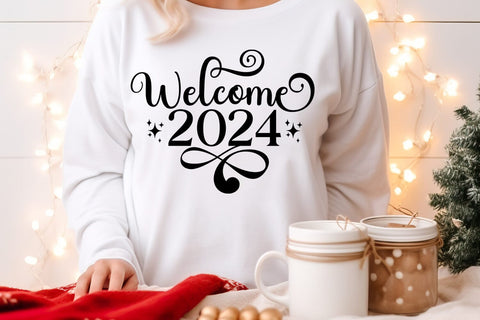 Welcome 2024 SVG I Happy New Year SVG SVG Happy Printables Club 