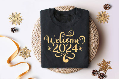 Welcome 2024 SVG I Happy New Year SVG SVG Happy Printables Club 