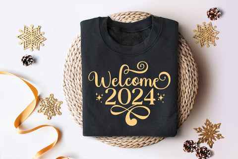Welcome 2024 SVG I Happy New Year SVG SVG Happy Printables Club 