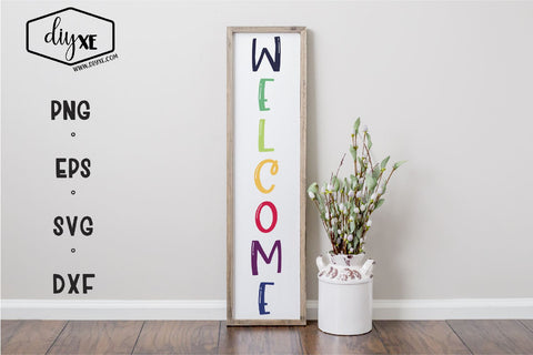 Welcome - A Front Porch Sign SVG Cut File SVG DIYxe Designs 