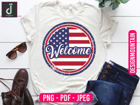 welcome America png design SVG Alihossainbd 
