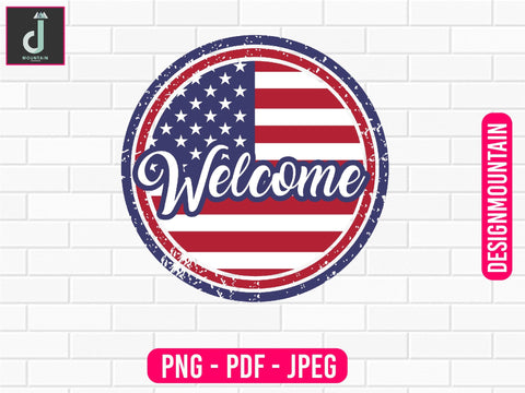 welcome America png design SVG Alihossainbd 