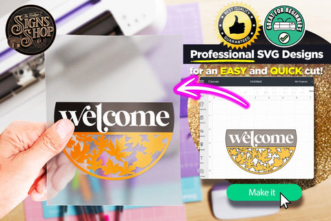 Welcome and Fall leaves | FALL SVG Sign SVG The Vintage Signs Shop 