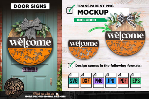 Welcome and Fall leaves | FALL SVG Sign SVG The Vintage Signs Shop 