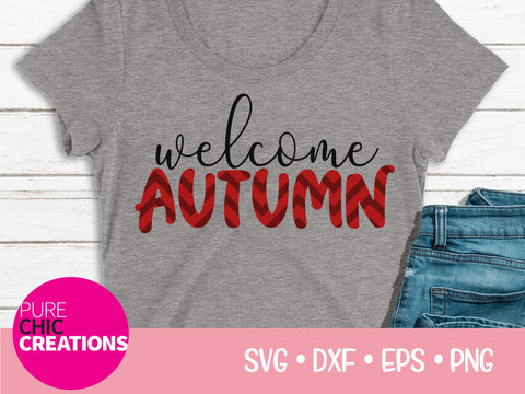 Welcome Autumn - Cricut - Silhouette - svg - dxf - eps - png - Digital File - SVG Cut File - Fall SVG - svg clipart - svg fall clipart SVG Pure Chic Creations 