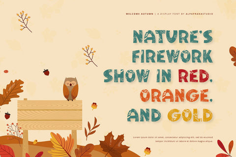 Welcome Autumn - Display Font Font Alpaprana Studio 