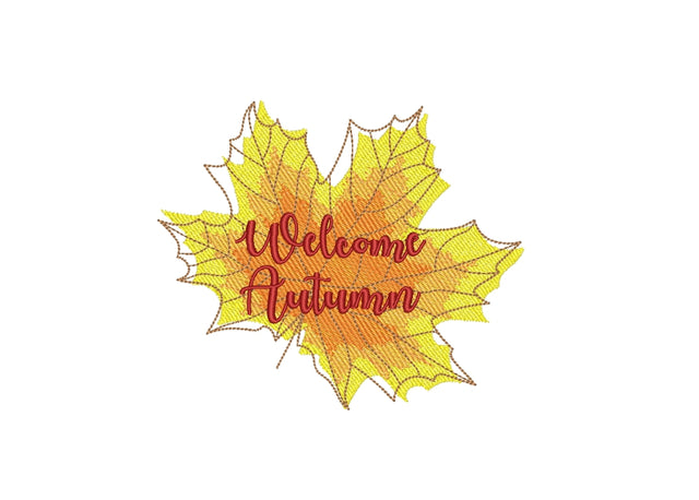 Welcome Autumn Machine Embroidery Design, Fall Embroidery Design, 4 sizes, Instant Download Embroidery/Applique DESIGNS Nino Nadaraia 