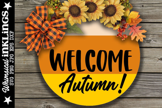Welcome Autumn Round SVG SVG Whimsical Inklings 