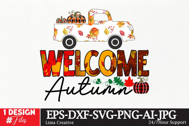 Welcome Autumn Sublimation PNG Design Sublimation Insomnia Std 