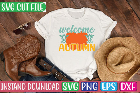 Welcome Autumn SVG Cut File SVGs, Quotes and Sayings, Food & Drink, Holiday,On Sale, SVG Studio Innate 