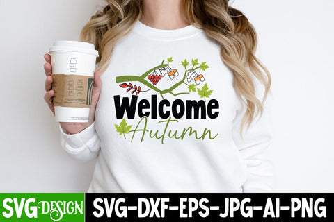 Welcome Autumn SVG Cut File, Welcome Autumn SVG Cut File, Welcome Autumn Quotes, Welcome Autumn Bundle, Autumn SVG Cut File SVG BlackCatsMedia 
