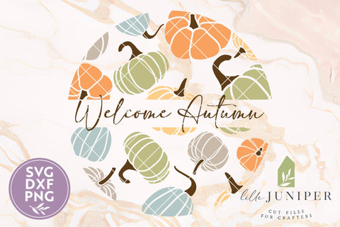 Welcome Autumn SVG, Fall Sign Design SVG LilleJuniper 