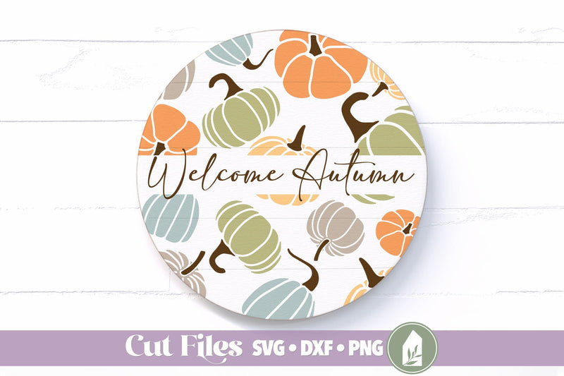 Welcome Autumn SVG, Fall Sign Design SVG LilleJuniper 