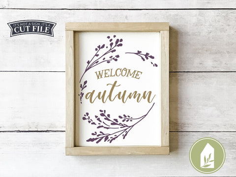 Welcome Autumn SVG | Fall SVG | Farmhouse Sign Design SVG LilleJuniper 