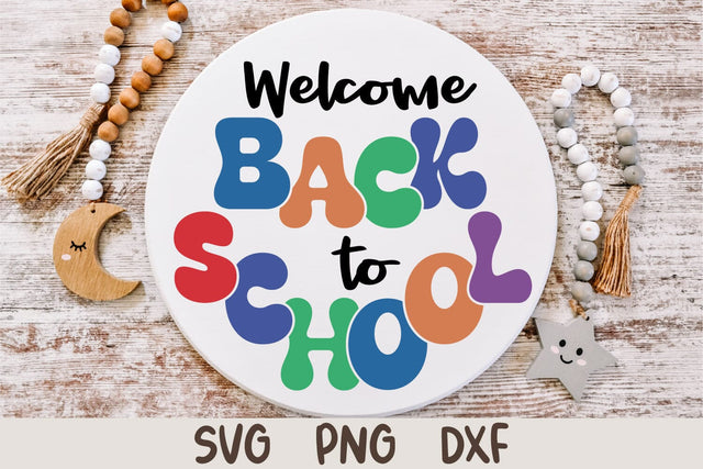 Welcome Back to School Round Sign SVG SVG Shine Green Art 