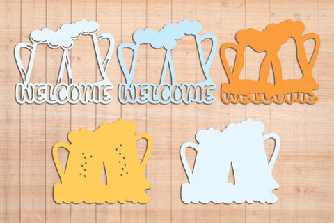 Welcome Beers - Layered Door Sign SVG SVG Slim Studio 