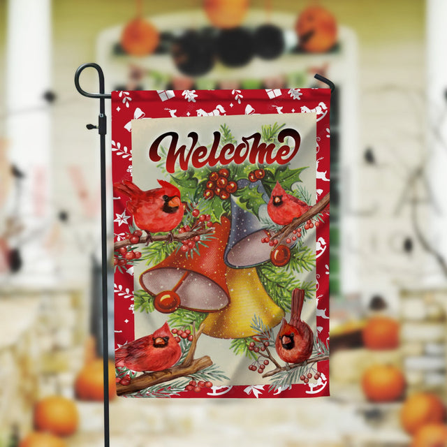 Welcome Cardinal Christmas Garden Flag - 12x18 Garden Flag Sublimation Design Download PNG File Instant Download Sublimation CaldwellArt 